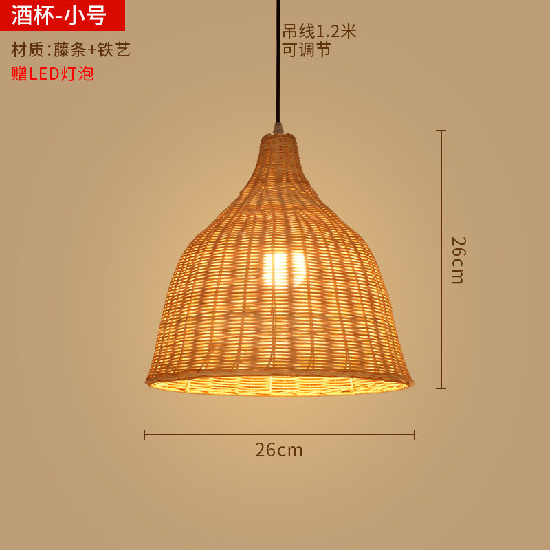 Bamboo woven lanterns and pendant lights, new Chinese style, bamboo art lights for restaurants and shops, commercial use 599