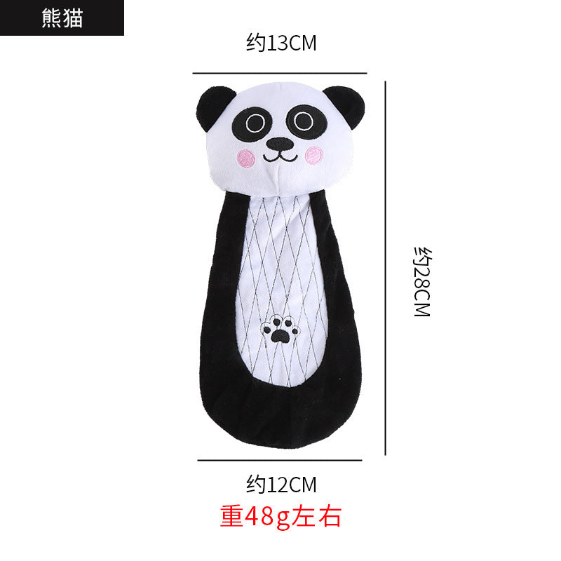 Leather shell animal plush toy interactive chew resistant dog toy 319
