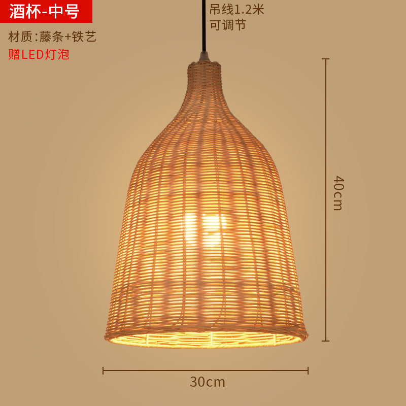Bamboo woven lanterns and pendant lights, new Chinese style, bamboo art lights for restaurants and shops, commercial use 599