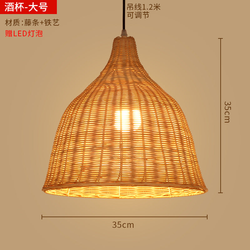 Bamboo woven lanterns and pendant lights, new Chinese style, bamboo art lights for restaurants and shops, commercial use 599
