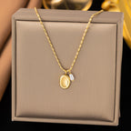 Shell necklace women's titanium steel lock chain 080