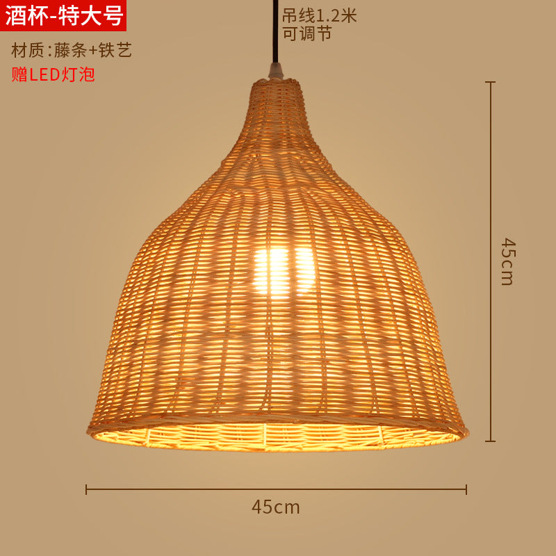 Bamboo woven lanterns and pendant lights, new Chinese style, bamboo art lights for restaurants and shops, commercial use 599