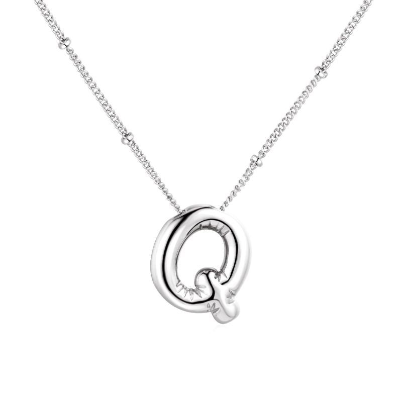 26 letter necklace stainless steel chubby bubble letter English necklace 263