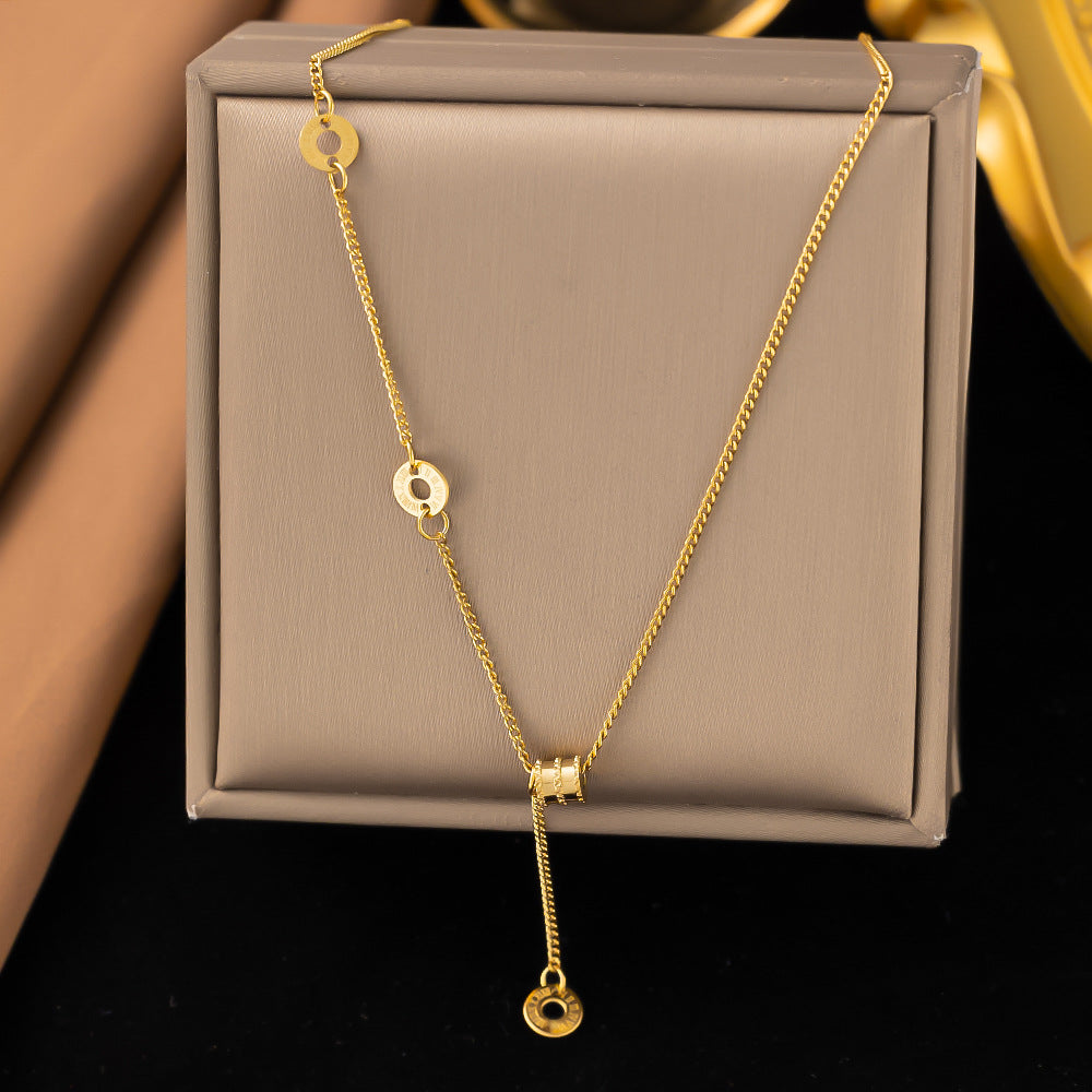 Shell necklace women's titanium steel lock chain 080