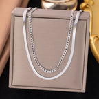 Shell necklace women's titanium steel lock chain 080