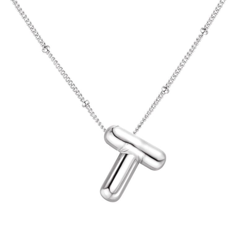 26 letter necklace stainless steel chubby bubble letter English necklace 263