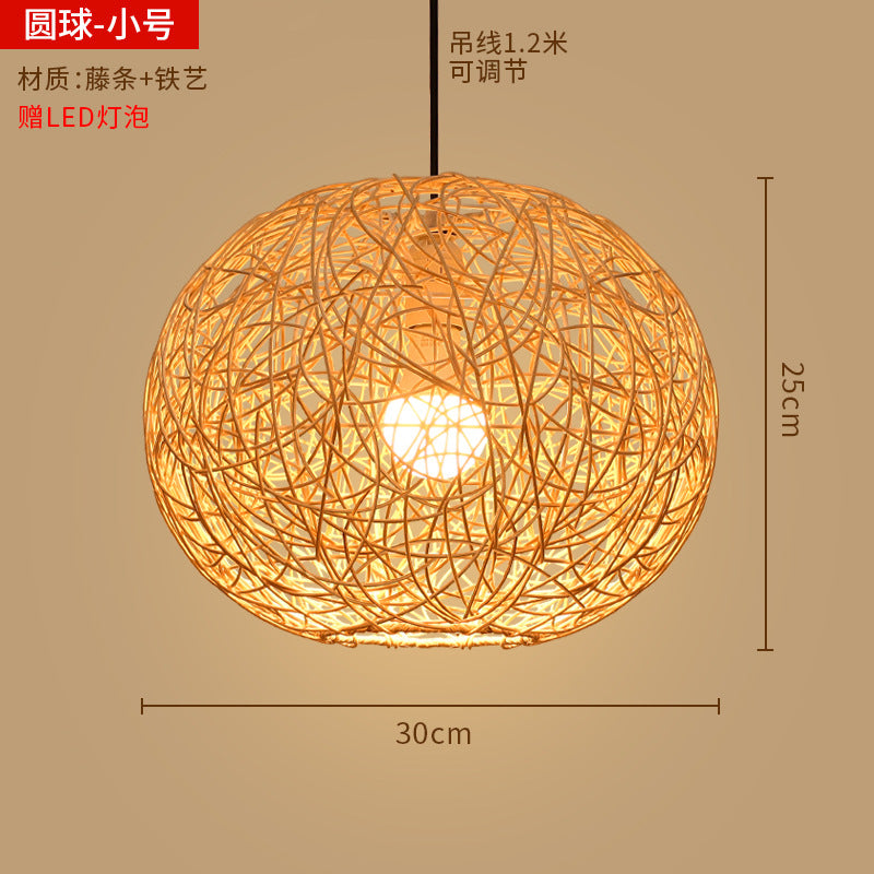 Bamboo woven lanterns and pendant lights, new Chinese style, bamboo art lights for restaurants and shops, commercial use 599