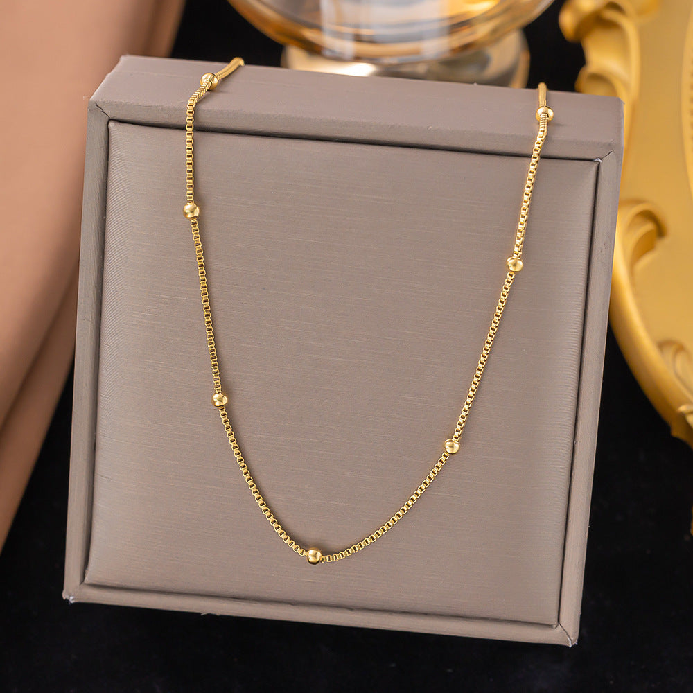 Shell necklace women's titanium steel lock chain 080