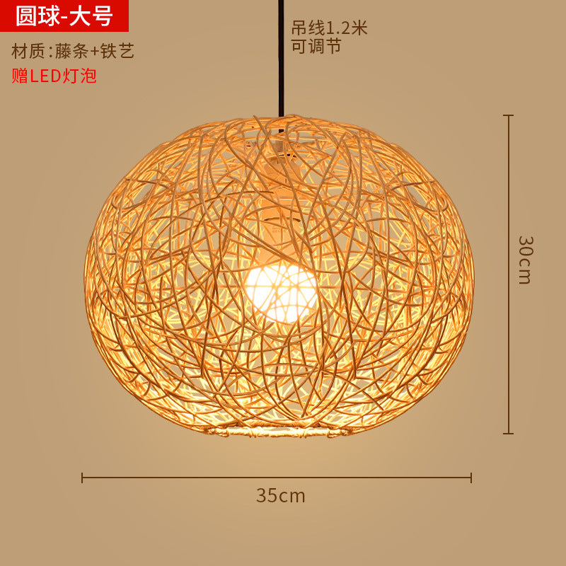 Bamboo woven lanterns and pendant lights, new Chinese style, bamboo art lights for restaurants and shops, commercial use 599