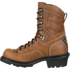 Men's Autumn Retro Martin Boots Round Head Brown Coarse Heel Tactical Boots 106