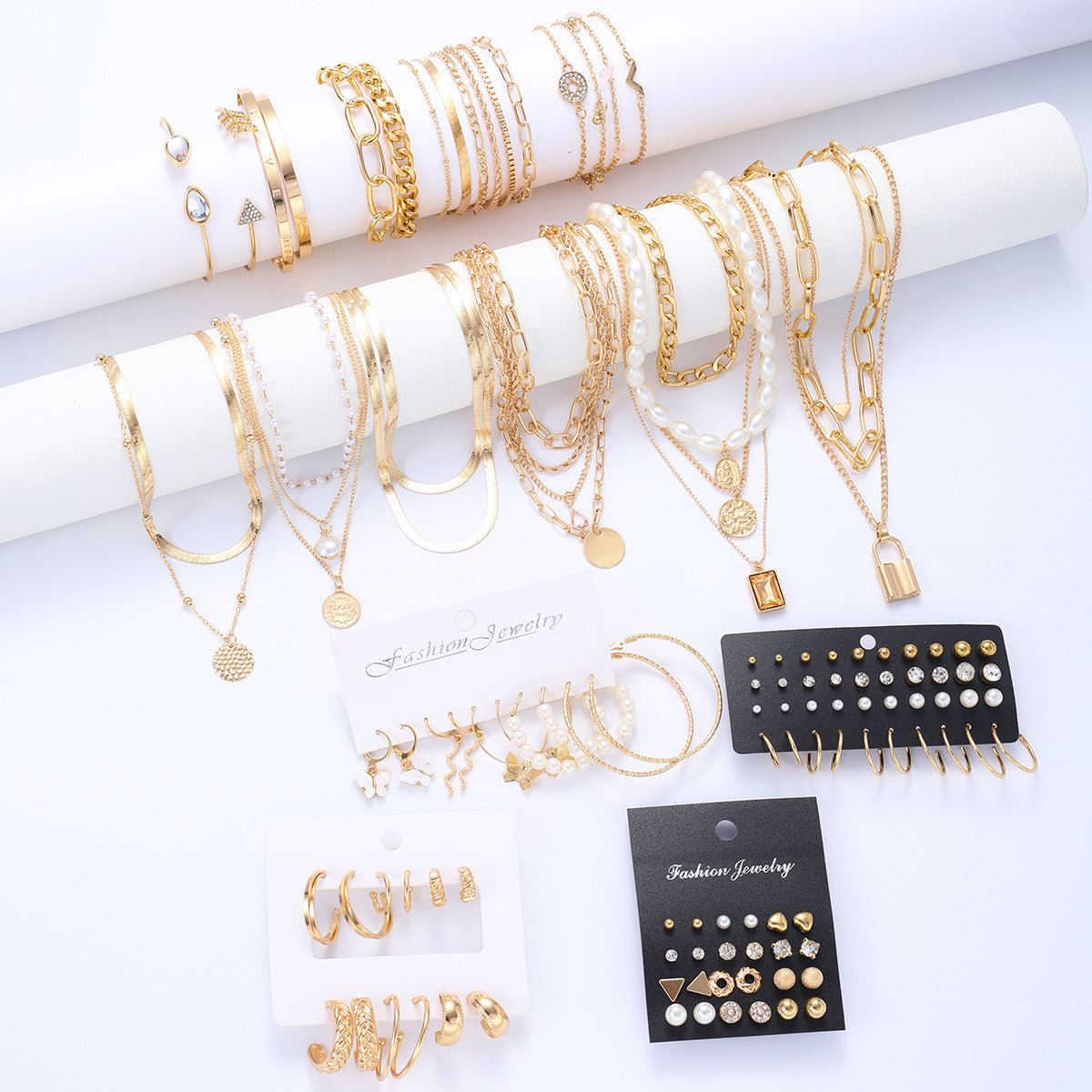 Fashion temperament creative zircon imitation pearl alloy jewelry set for women, 108 piece set 265