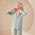 Solid colored Modal men's and women's home wear couple pajamas 060