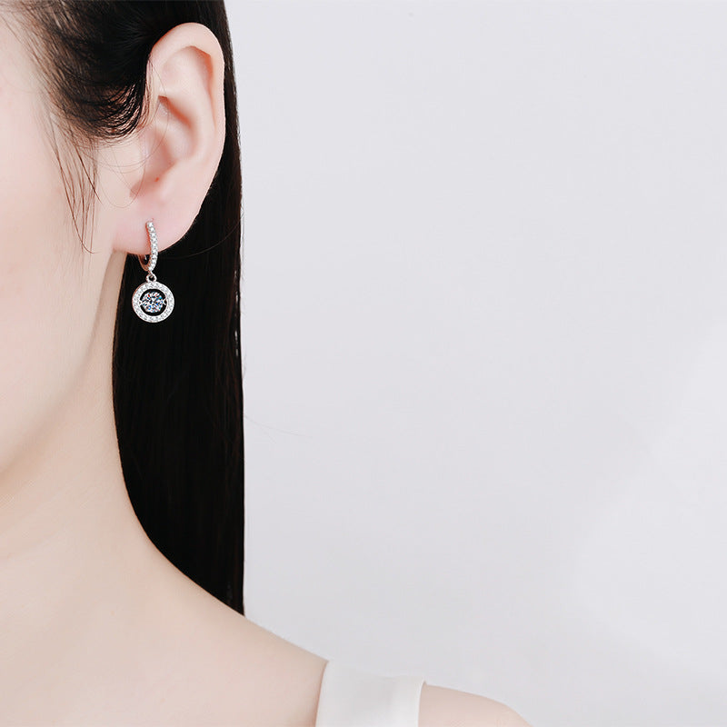 Dynamic and explosive s925 sterling silver earrings with moissanite 50 points 272