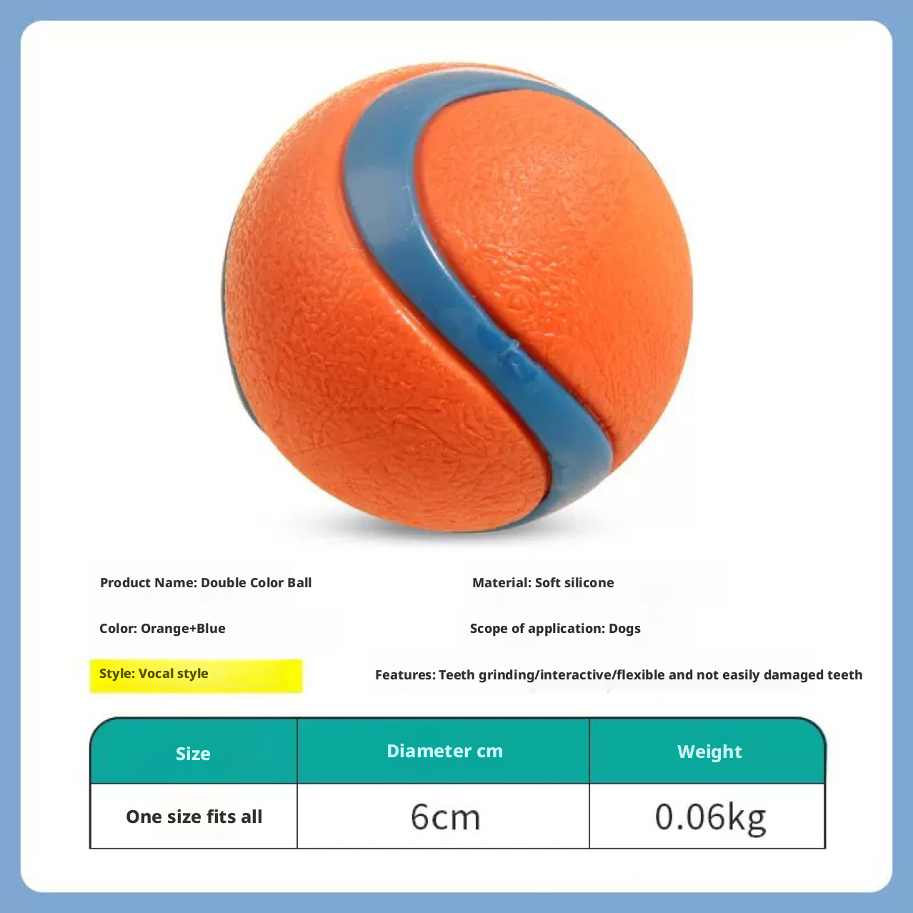 Dog toy ball won't bite, sounds good, relieves boredom, tennis teeth grinding, dog training 315