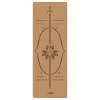 Widened and thickened natural rubber gymnastics mat with printed body position lines 016