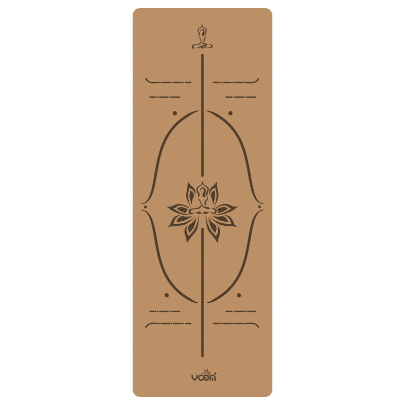 Widened and thickened natural rubber gymnastics mat with printed body position lines 016