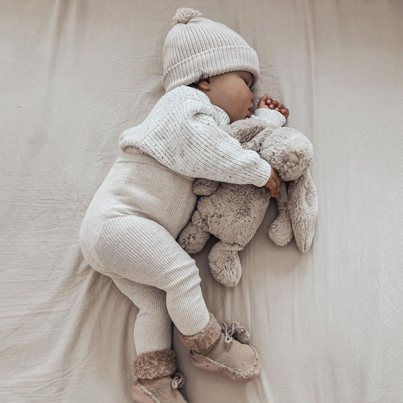 Cotton baby sweater round neck pullover autumn and winter loose knit jacket 210