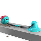 Teeth grinding food dispenser, chew resistant ball, suction cup dog toy 222