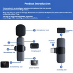 Wireless lavalier microphone K1K9J13 with one to two live streaming reception 186