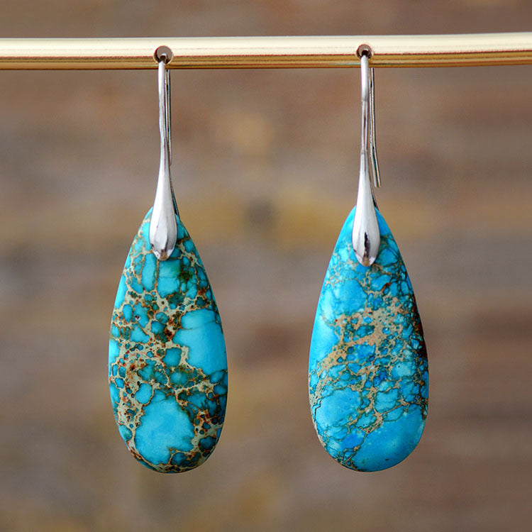 Bohemian Emperor Stone Droplet Pendant Earrings 275