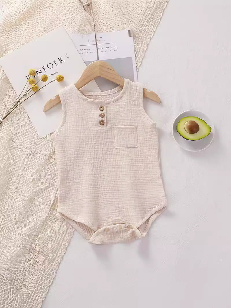 Baby jumpsuit summer thin cotton gauze for male and female babies 073