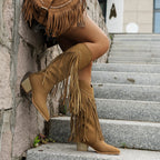 Women's boots tassel fashion boots sexy retro western long boots 104
