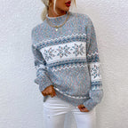 Christmas Knitwear Autumn/Winter Half High Collar Snowflake Sweater for Women 169