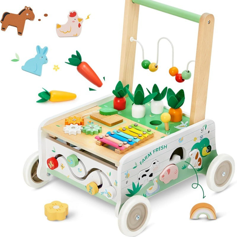Learn walking toys with wheels and wooden baby strollers 6-12 months old 205