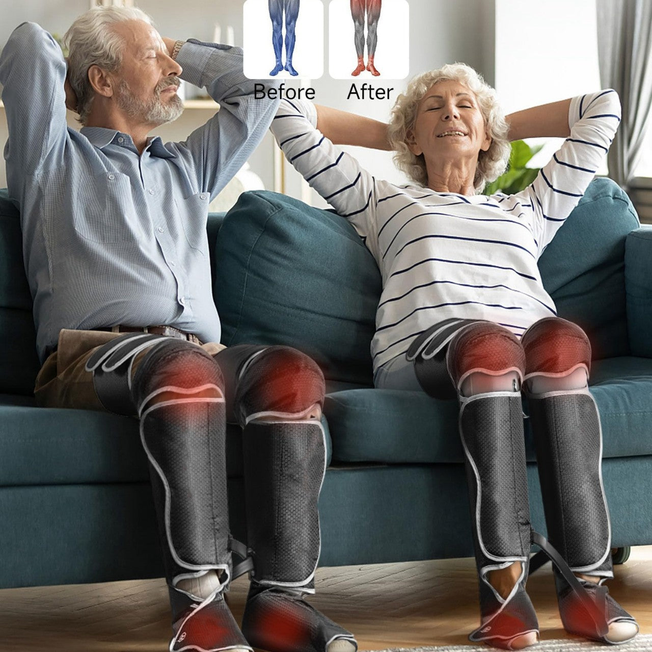 Airbag leg massager, air wave massage beauty device, knee heating vibration leg massager 432