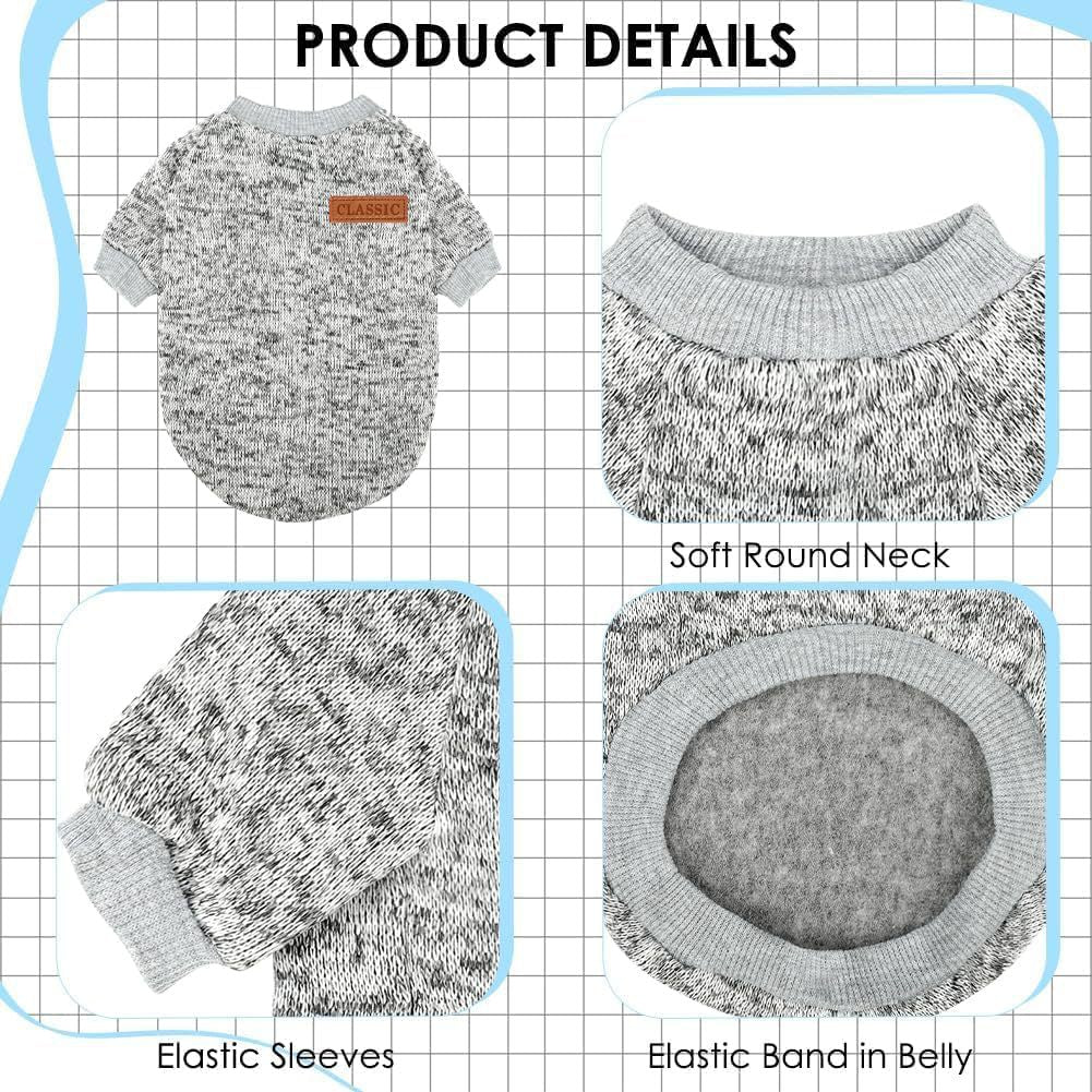 3-piece dog sweater set suitable for small dogs in winter, wool warm and soft sports sweater set 333
