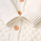 Autumn children's three-dimensional woolen ball hooded knitted jacket 078