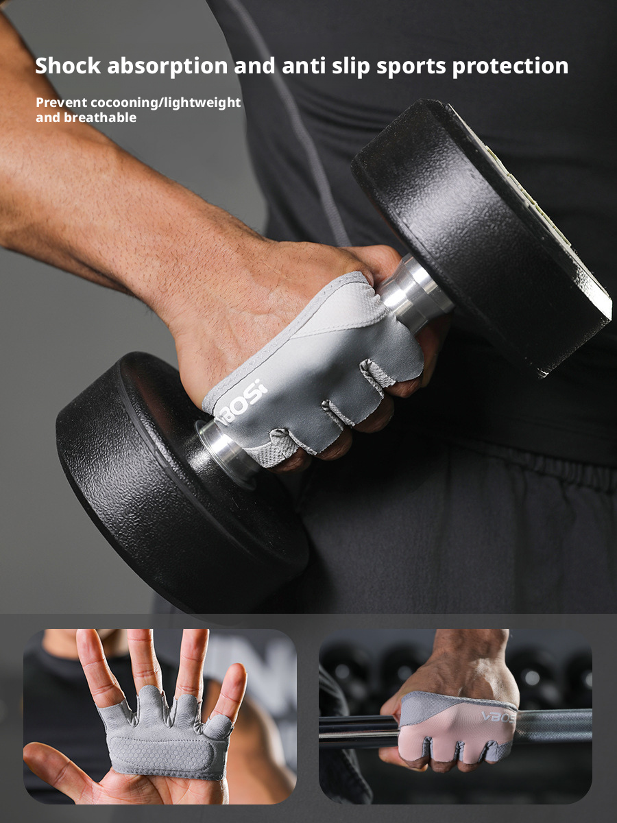 Four finger gloves for women and men, anti cocoon Pilates air yoga, anti slip and breathable half finger gloves 424