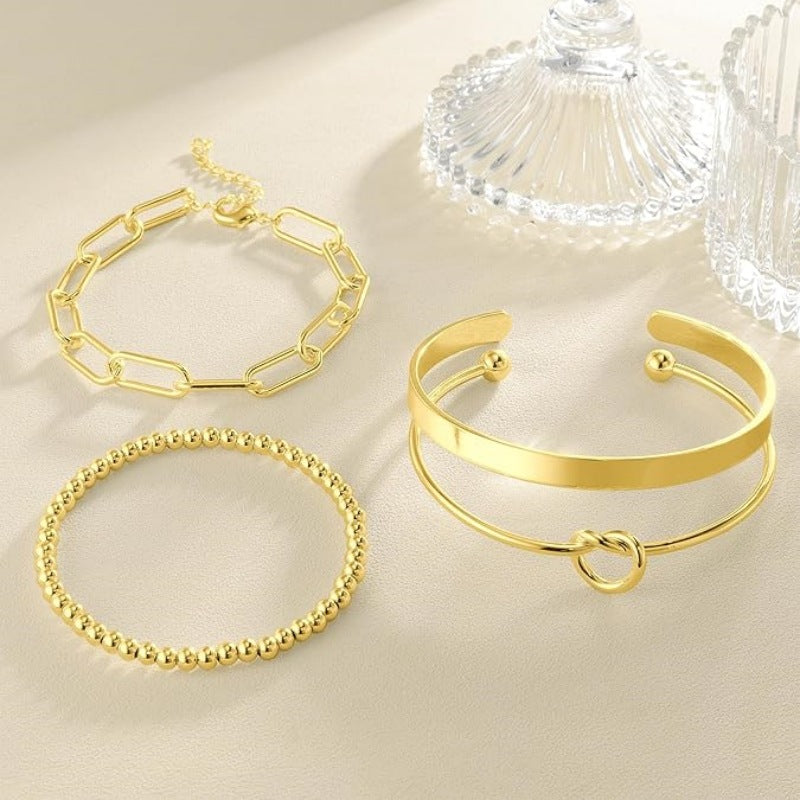 Retro American Elastic Bead Bracelet Ins Fashionable and Simple Round Bead Women's Bracelet 264