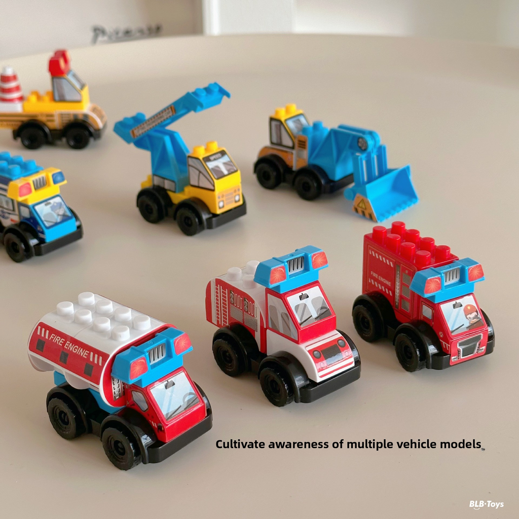 Twisted Egg Blind Box Building Blocks Toy Creative Engineering Vehicle Fire Truck Building Blocks 212