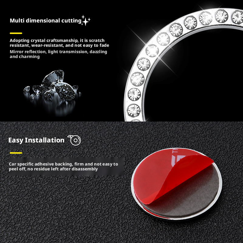 One key start decoration sticker for cars, protective cover modification, ignition switch button sticker 389