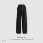 European and American trendy retro style distressed slimming double waistband casual straight leg trousers for women  N25551