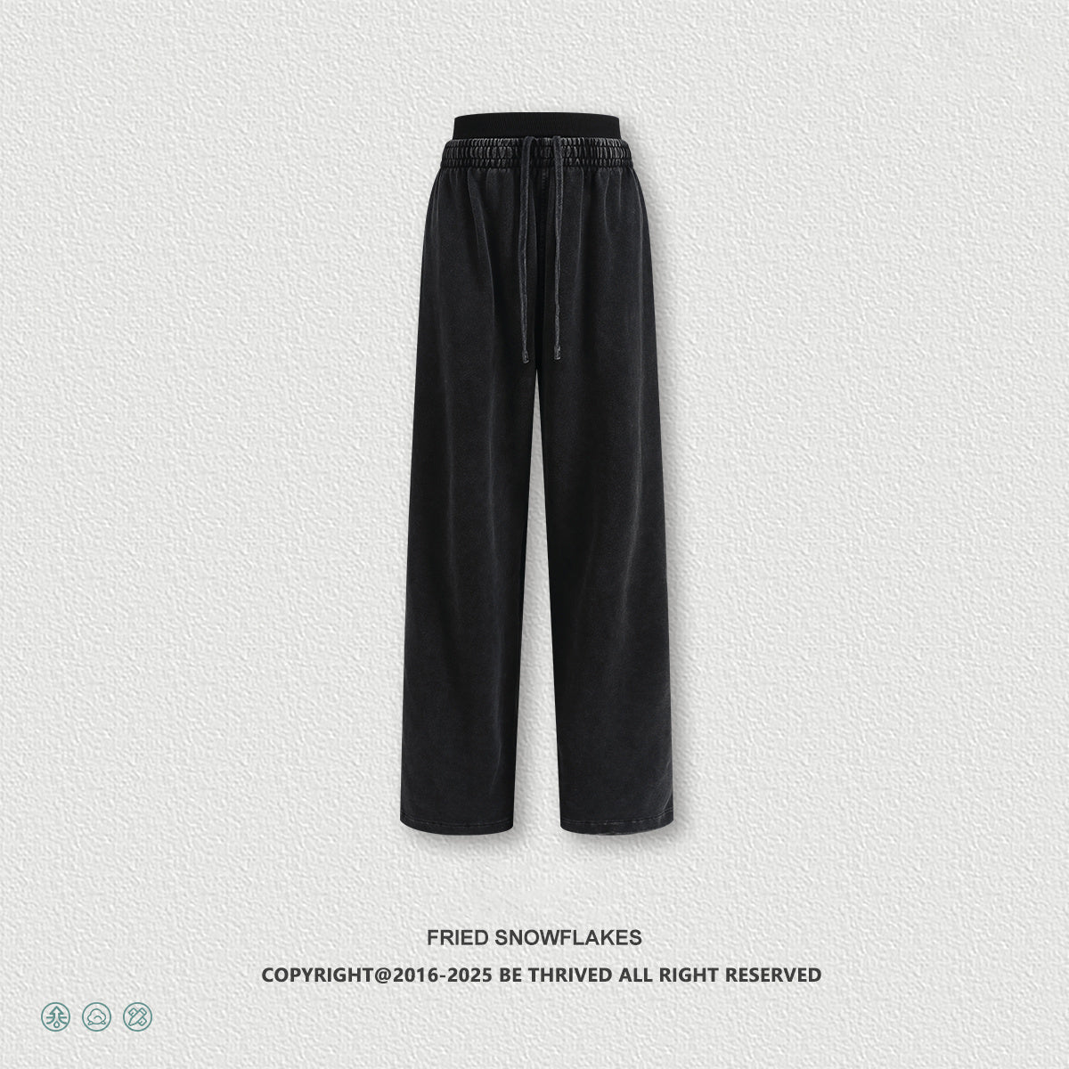 European and American trendy retro style distressed slimming double waistband casual straight leg trousers for women  N25551