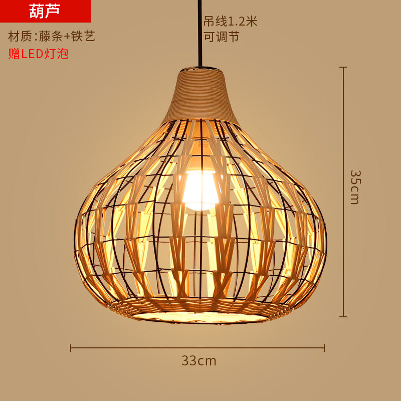 Bamboo woven lanterns and pendant lights, new Chinese style, bamboo art lights for restaurants and shops, commercial use 599