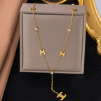 Shell necklace women's titanium steel lock chain 080