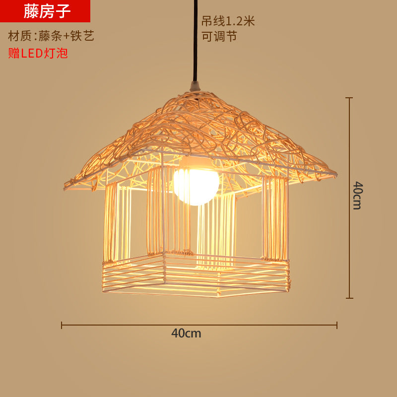 Bamboo woven lanterns and pendant lights, new Chinese style, bamboo art lights for restaurants and shops, commercial use 599