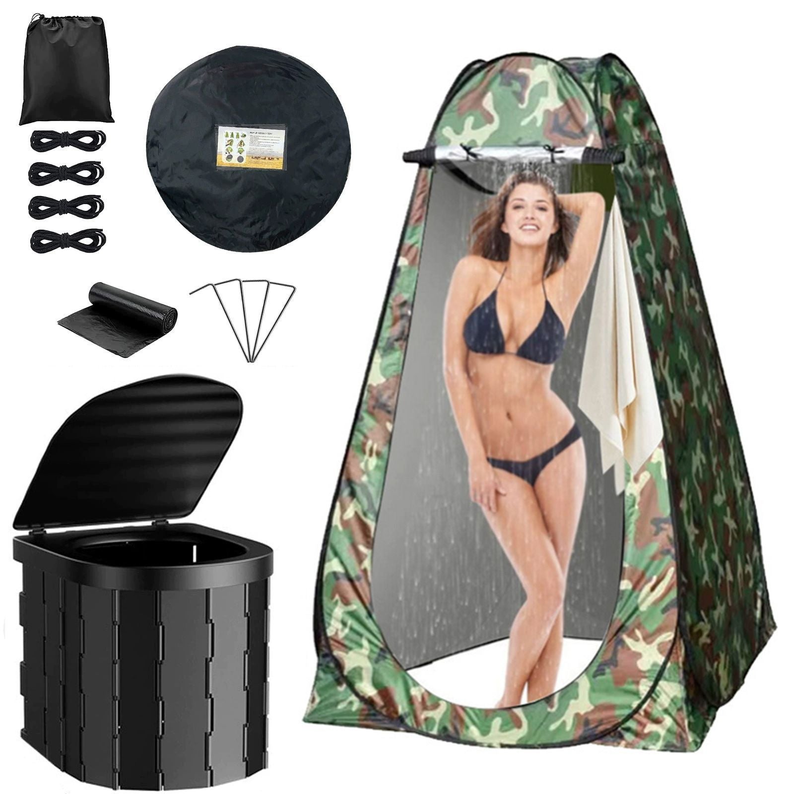 Outdoor shower tent, portable camping toilet, changing room shower 513