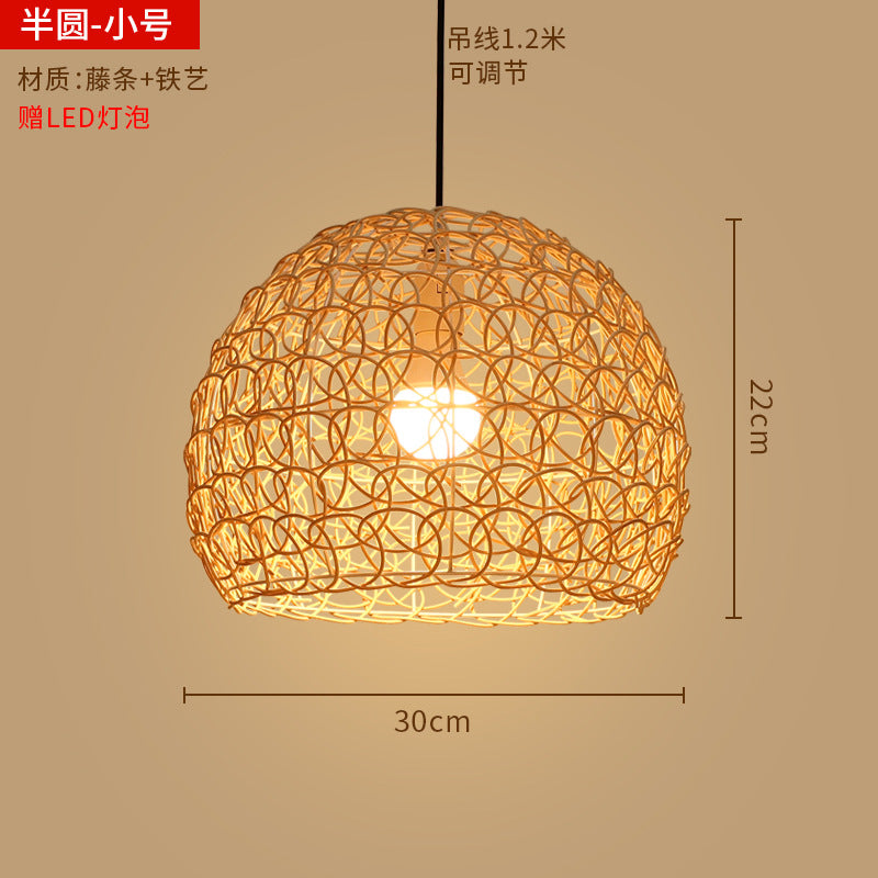 Bamboo woven lanterns and pendant lights, new Chinese style, bamboo art lights for restaurants and shops, commercial use 599