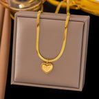 Shell necklace women's titanium steel lock chain 080