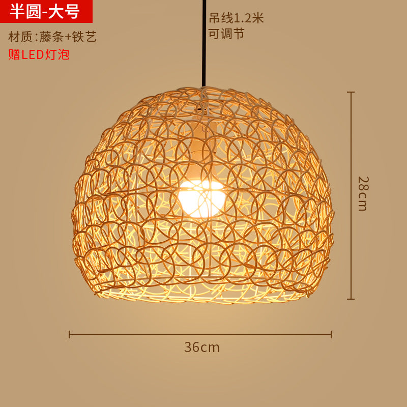 Bamboo woven lanterns and pendant lights, new Chinese style, bamboo art lights for restaurants and shops, commercial use 599