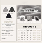 American retro heavyweight men's hooded sweatshirt washed distressed cardigan zipper jacket men W24171