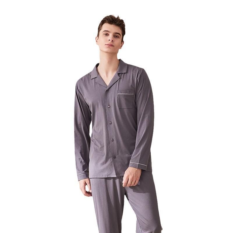 Solid colored Modal men's and women's home wear couple pajamas 060