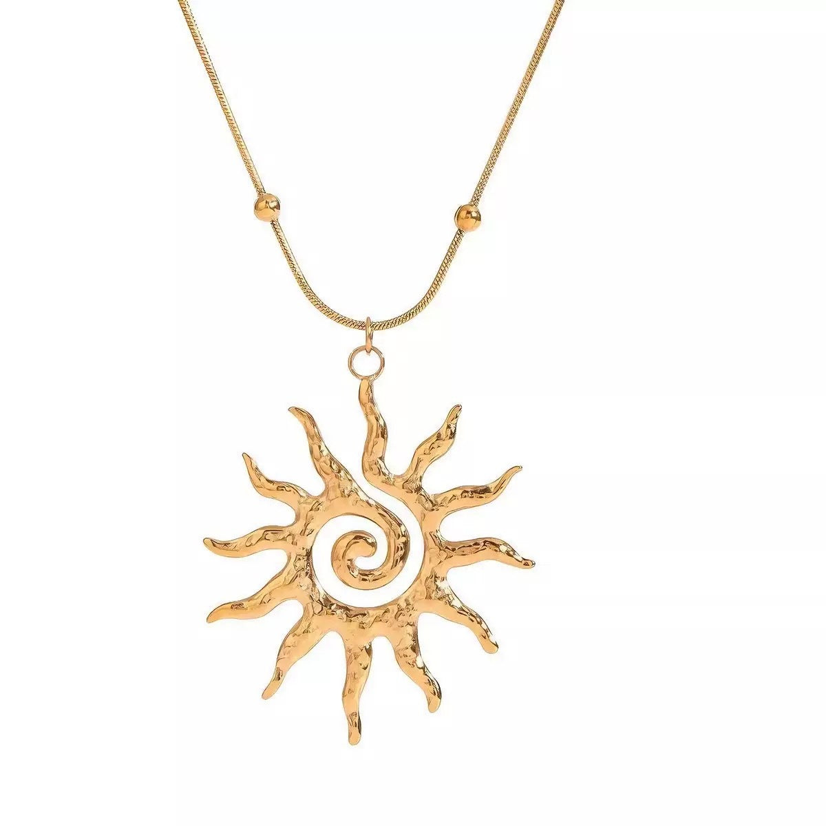 Spiral Sun Pendant Necklace for Women 079
