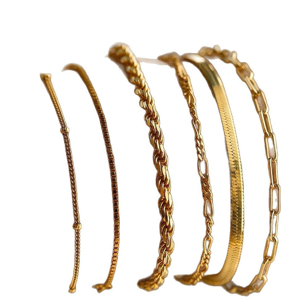 Fashionable explosive exquisite metal set bracelet 5-piece set 280