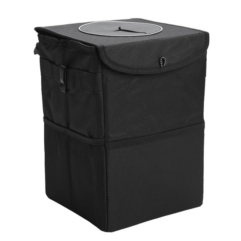 Car trash bin Oxford cloth multifunctional foldable hanging flip waterproof car storage bin 356