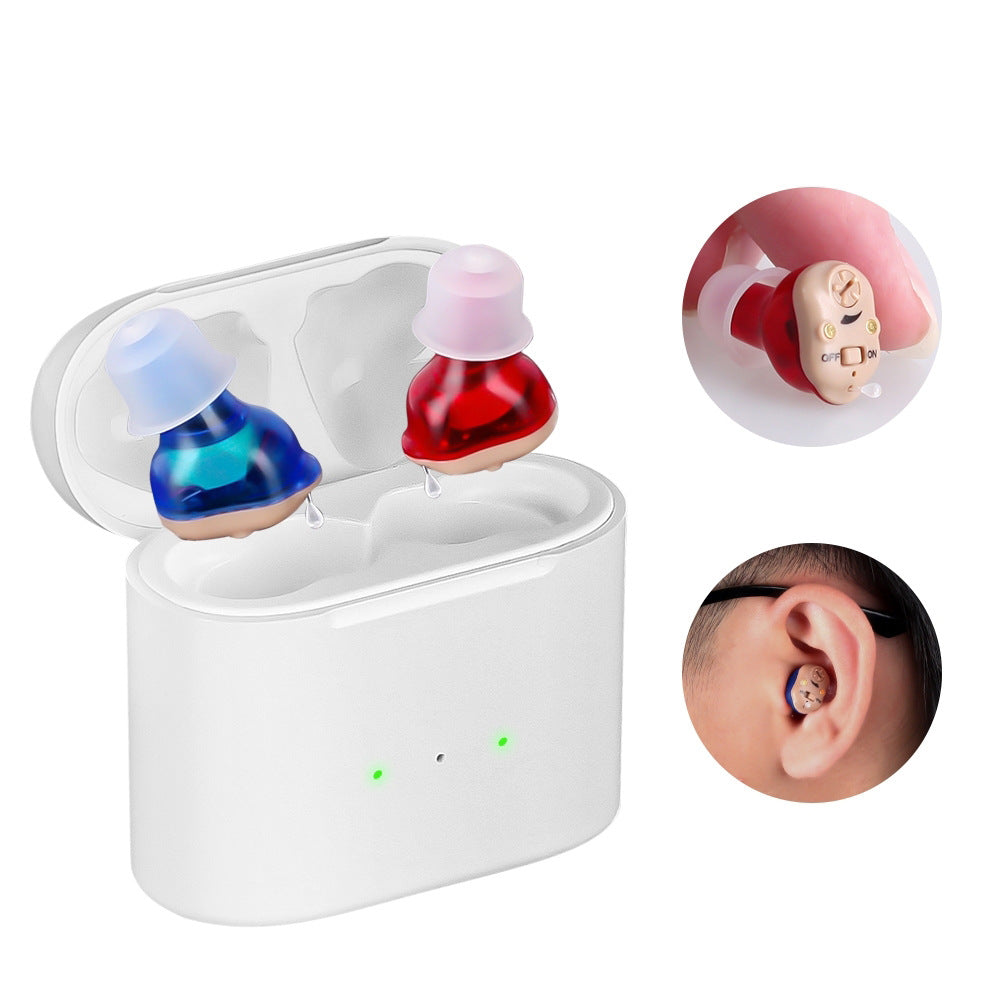 Magnetic charging compartment ear canal digital hearing aid noise reduction sound amplifier 254